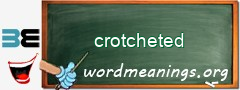 WordMeaning blackboard for crotcheted